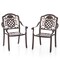 Costway 2/4 PCS Patio Cast Aluminum Chairs Outdoor Metal Armchairs with Ergonomic Curved Seat Red Copper